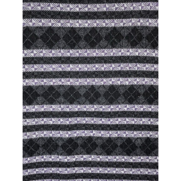 Banana Republic Men L Sweater Vest Merino Wool Argyle Stripe Gray Purple V Neck - Picture 5 of 8
